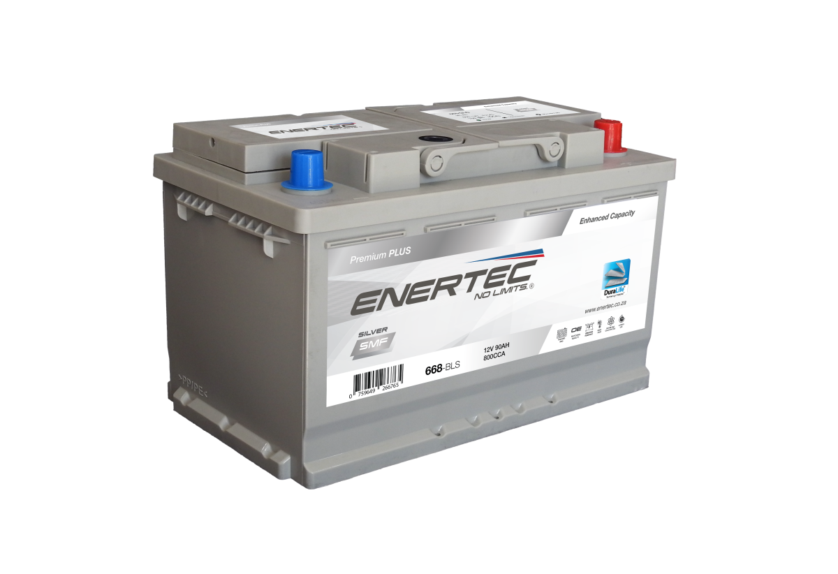 668-BLS 12V 90Ah Enertec Silver Lead-Acid Automotive Battery