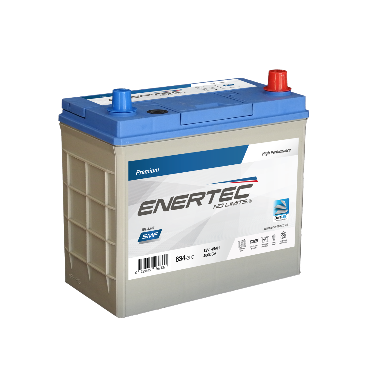 634-BLC 12V 45Ah Enertec Blue Lead Calcium Automotive Battery