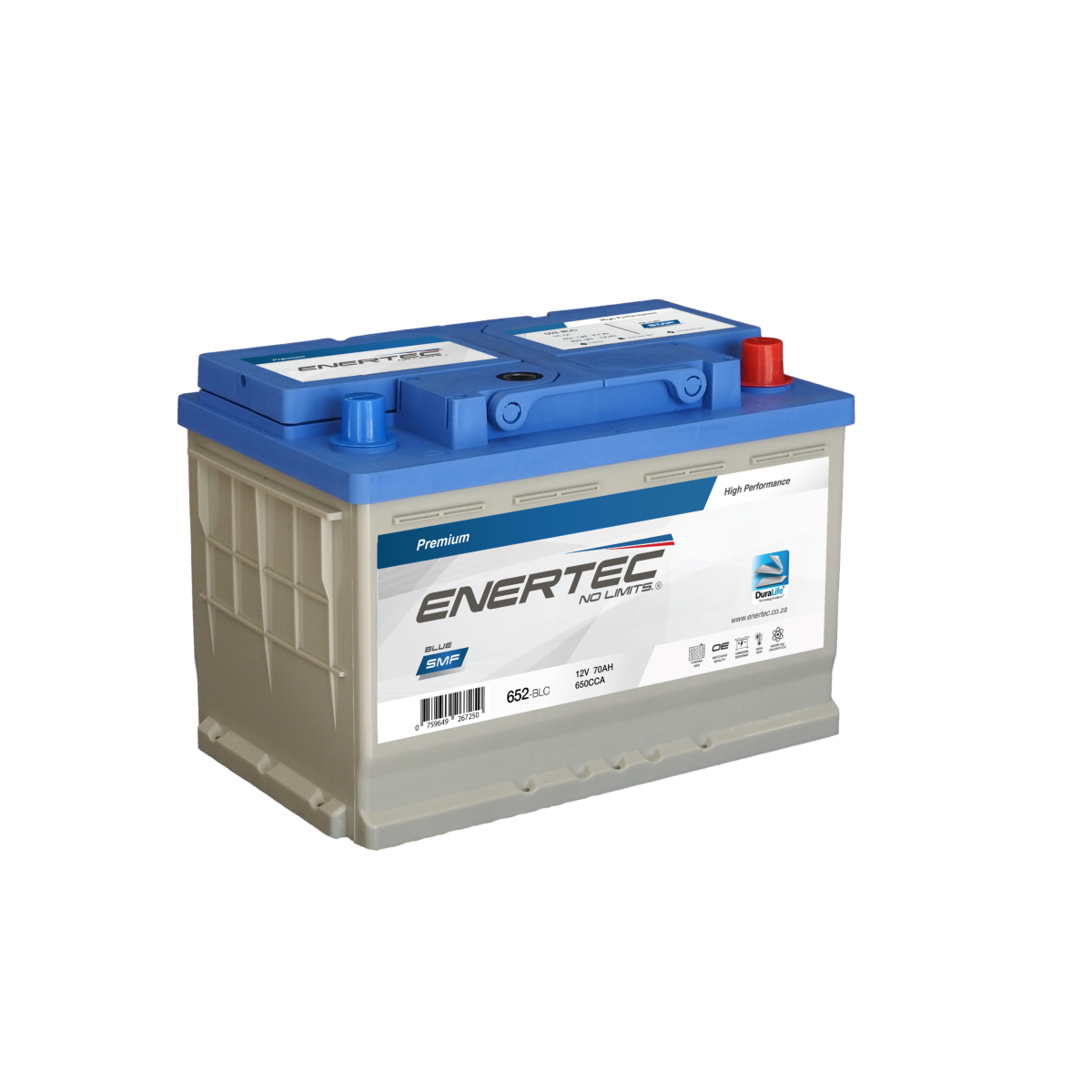 652-BLC 12V 70Ah Enertec Blue Lead Calcium Automotive Battery