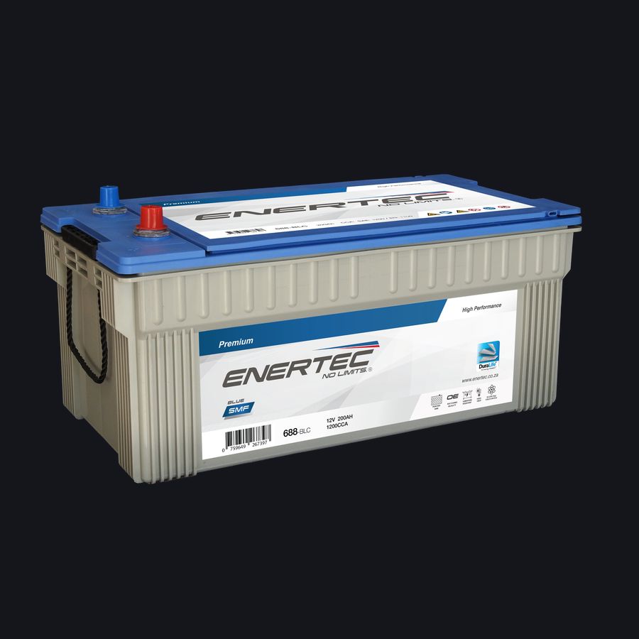 688-BLC 12V 200Ah Enertec Blue Lead Calcium truck, mining, and construction battery