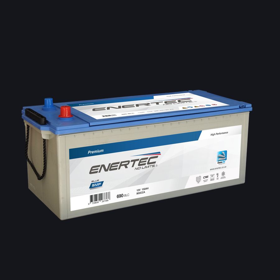 690-BLC 12V 150Ah Enertec Blue Lead Calcium truck, mining, and construction battery